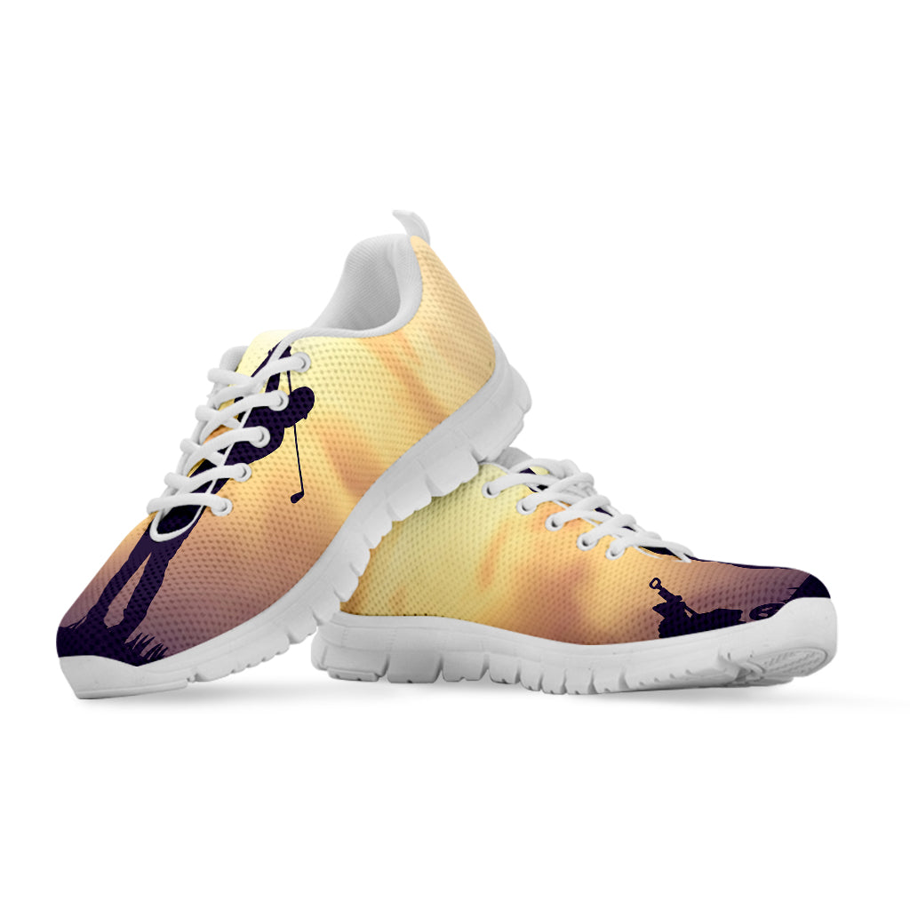 Pro Golf Swing Print White Sneakers
