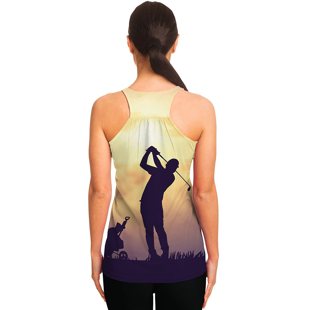 Pro Golf Swing Print Women's Racerback Tank Top