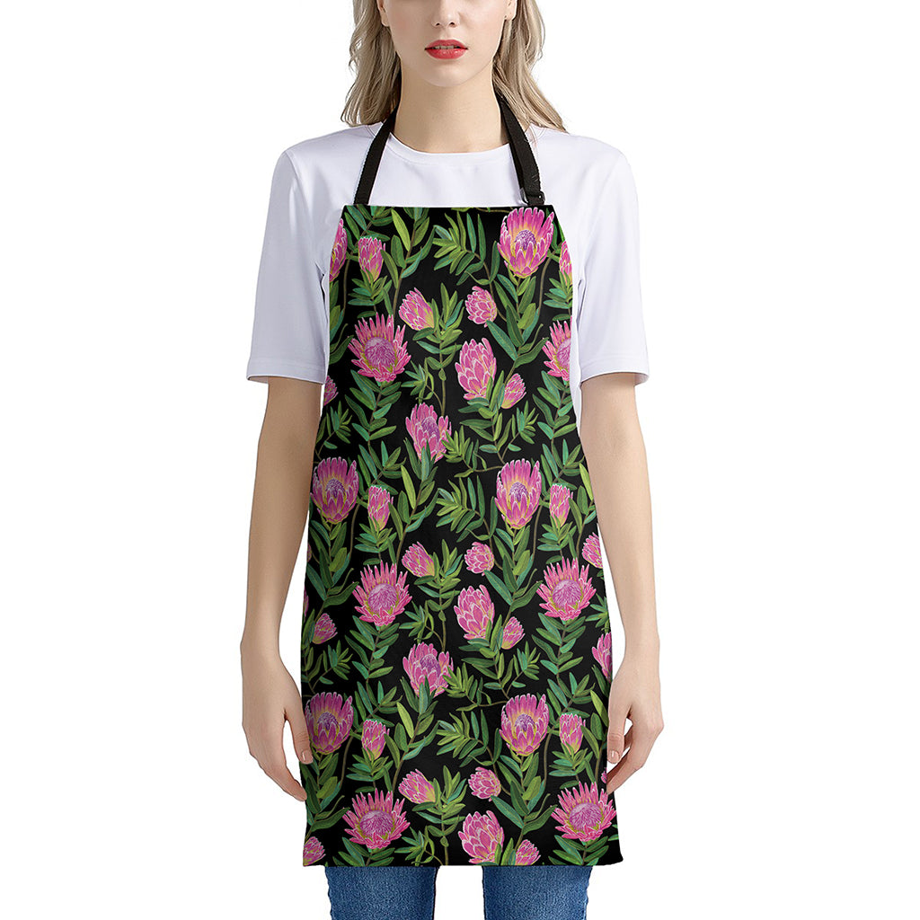 Protea Floral Pattern Print Apron