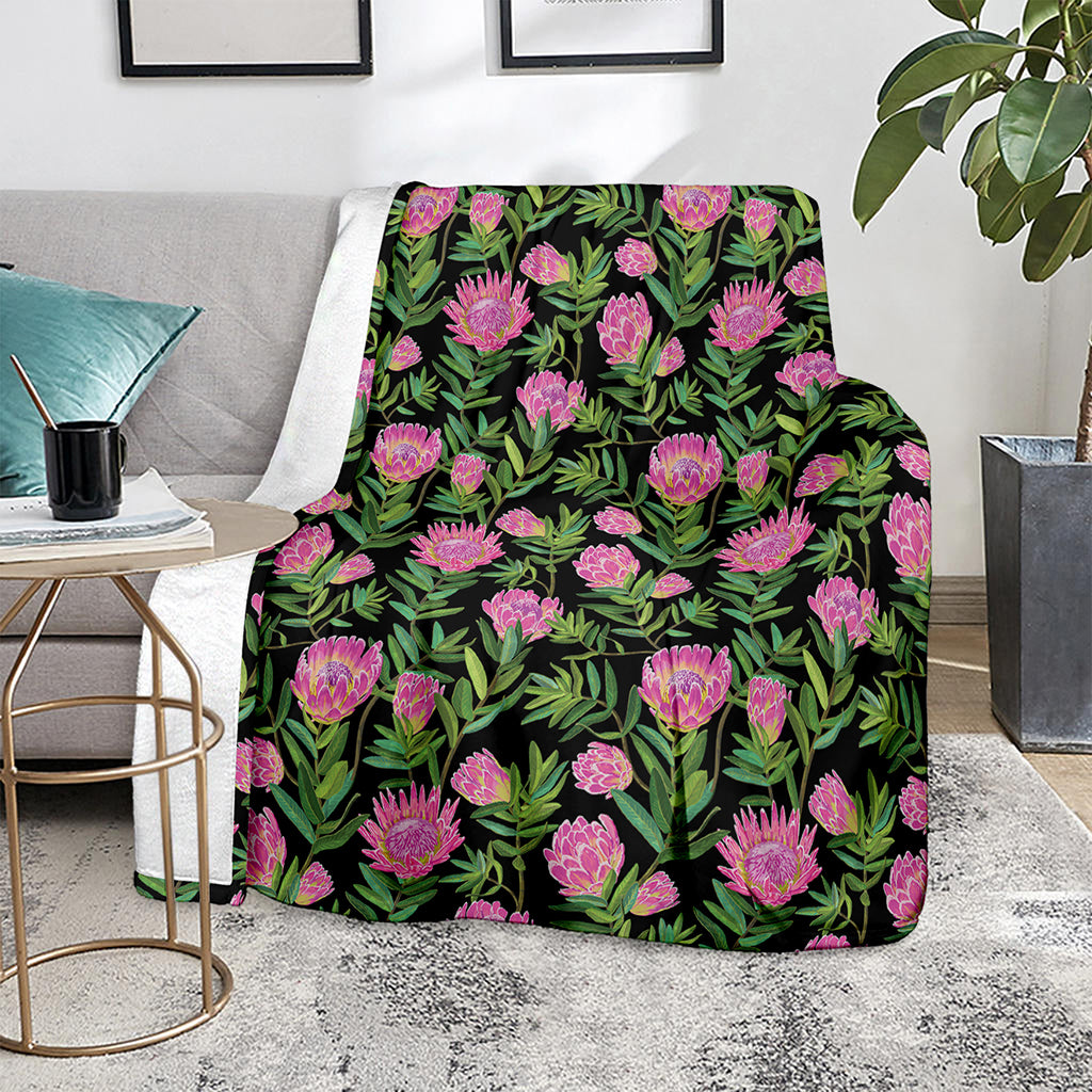 Protea Floral Pattern Print Blanket