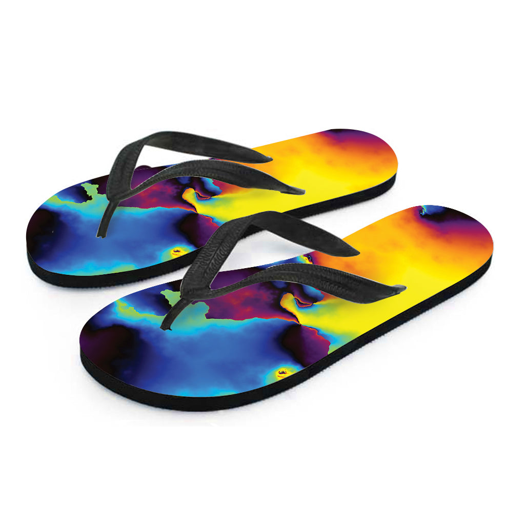 Psychedelic Acid Print Flip Flops
