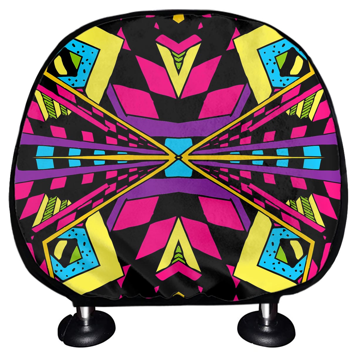 Psychedelic Ethnic Trippy Print Car Headrest Covers