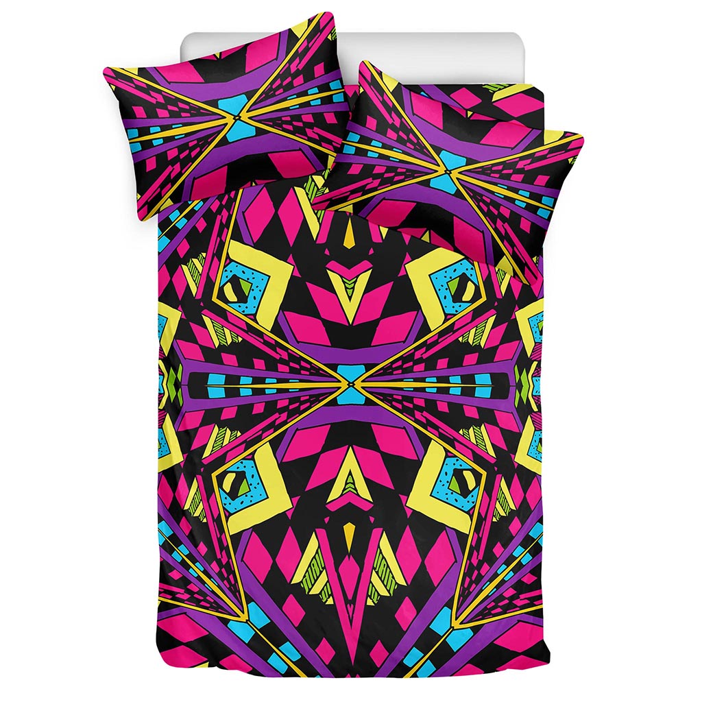 Psychedelic Ethnic Trippy Print Duvet Cover Bedding Set