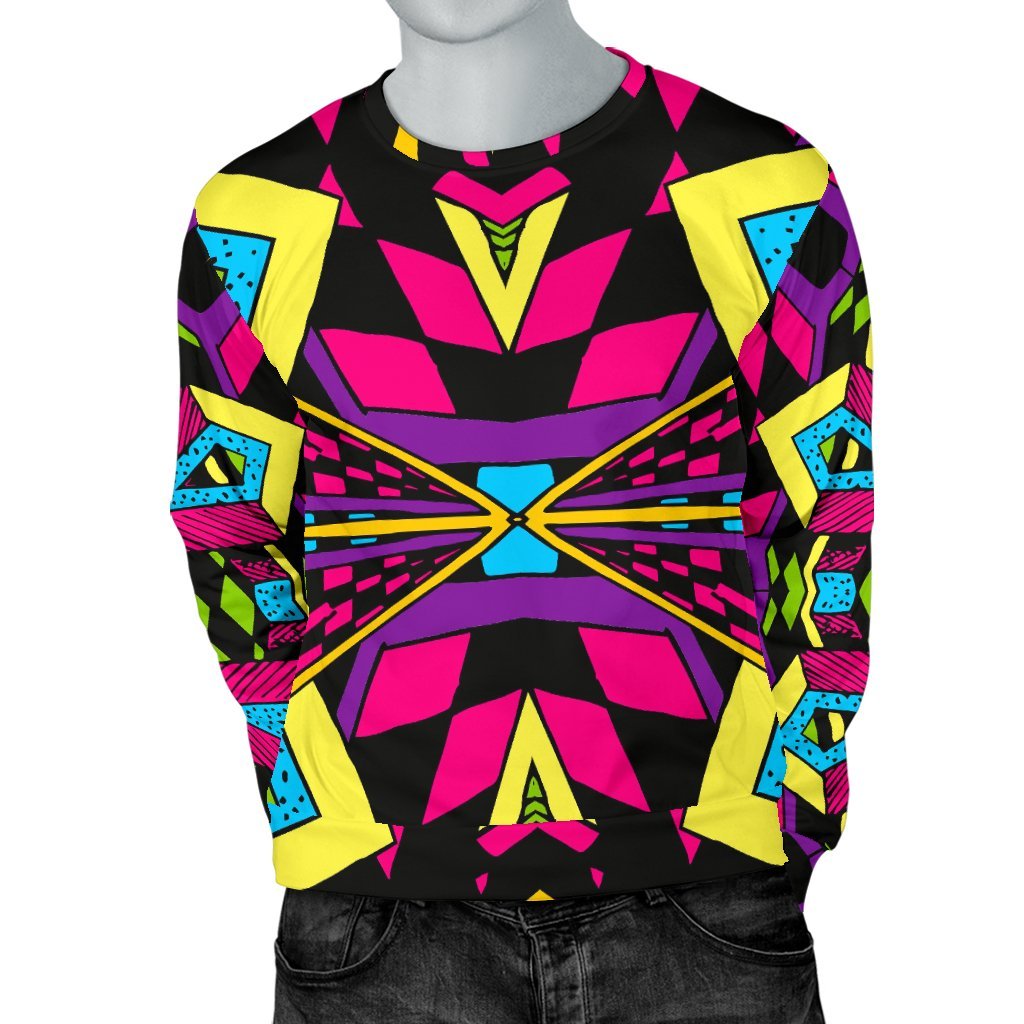 Psychedelic Ethnic Trippy Print Men's Crewneck Sweatshirt GearFrost
