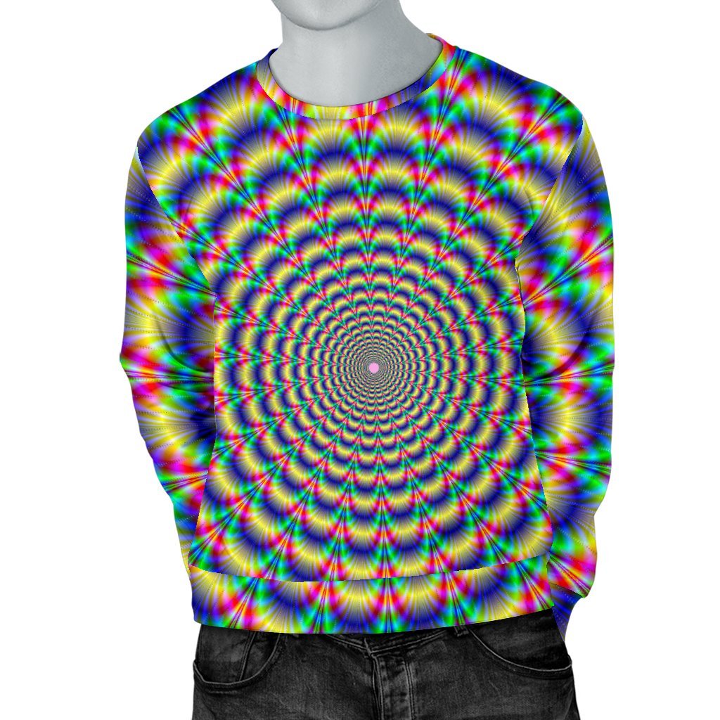 Psychedelic Explosion Optical Illusion Men's Crewneck Sweatshirt GearFrost