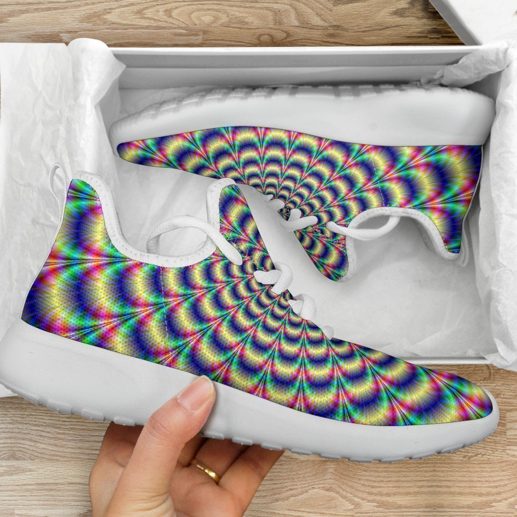 Psychedelic Explosion Optical Illusion Mesh Knit Shoes GearFrost