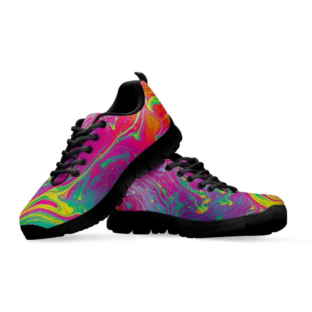 Psychedelic Formed Print Black Sneakers