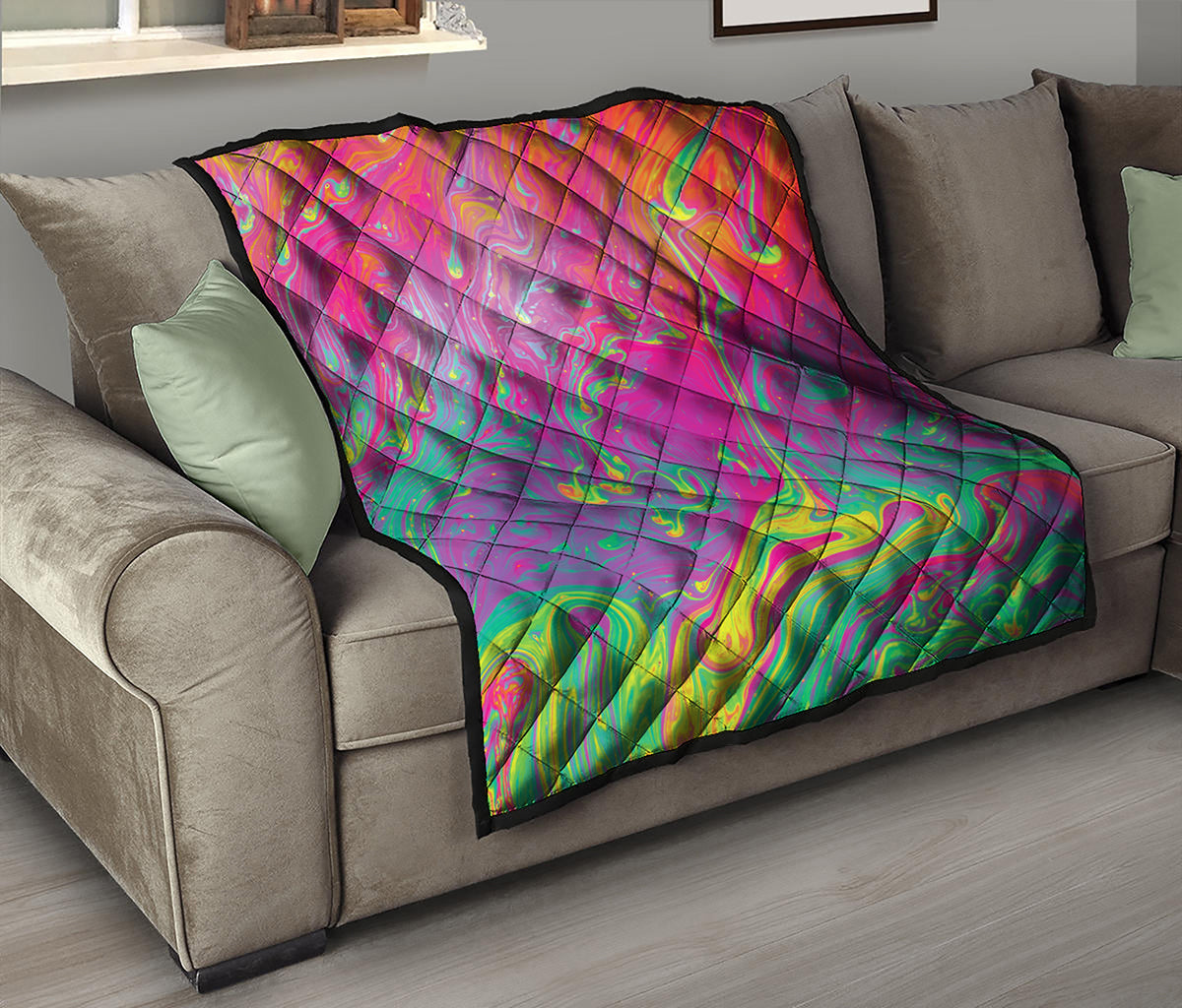 Psychedelic Formed Print Quilt