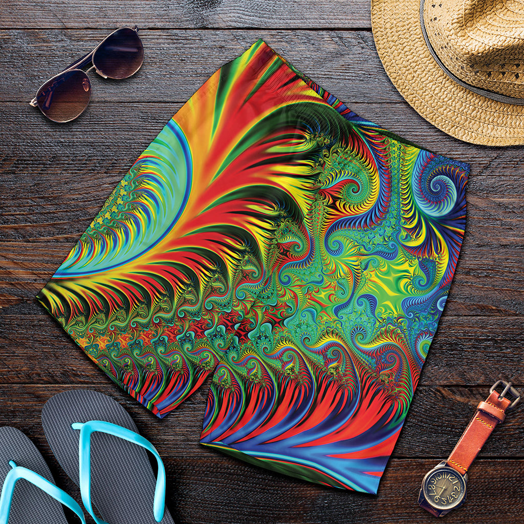 Psychedelic Fractal Print Men's Shorts