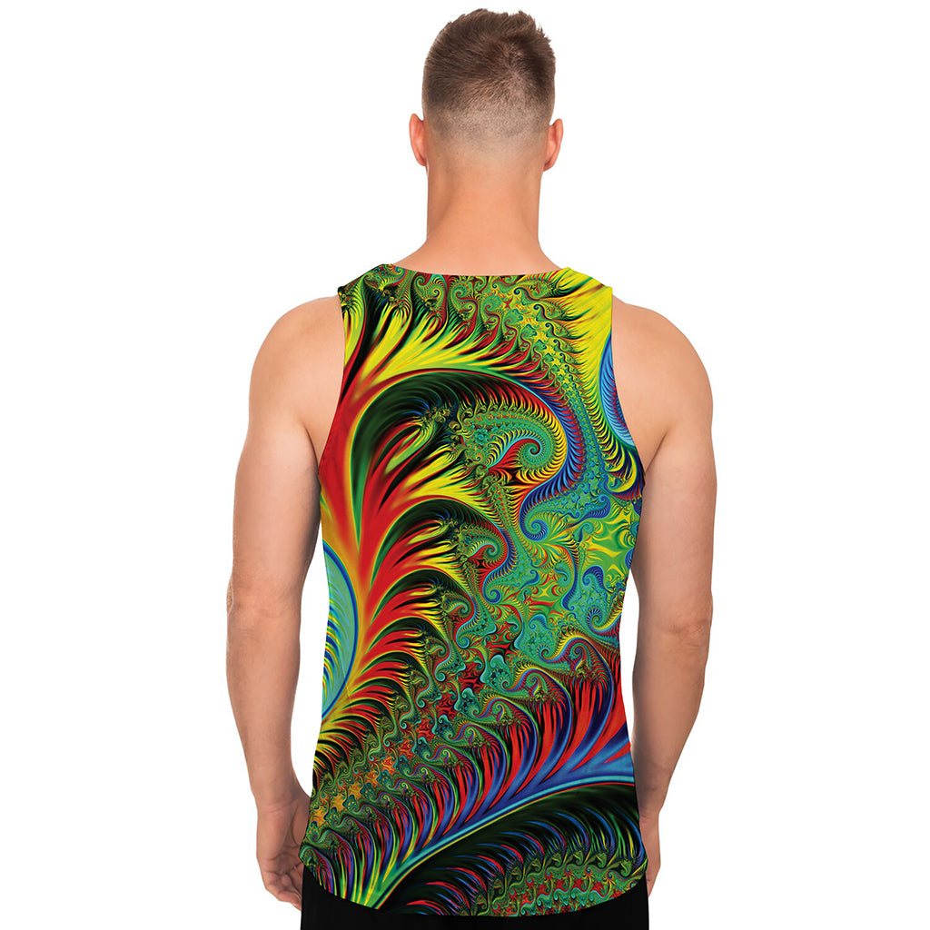 Psychedelic Fractal Print Men's Tank Top
