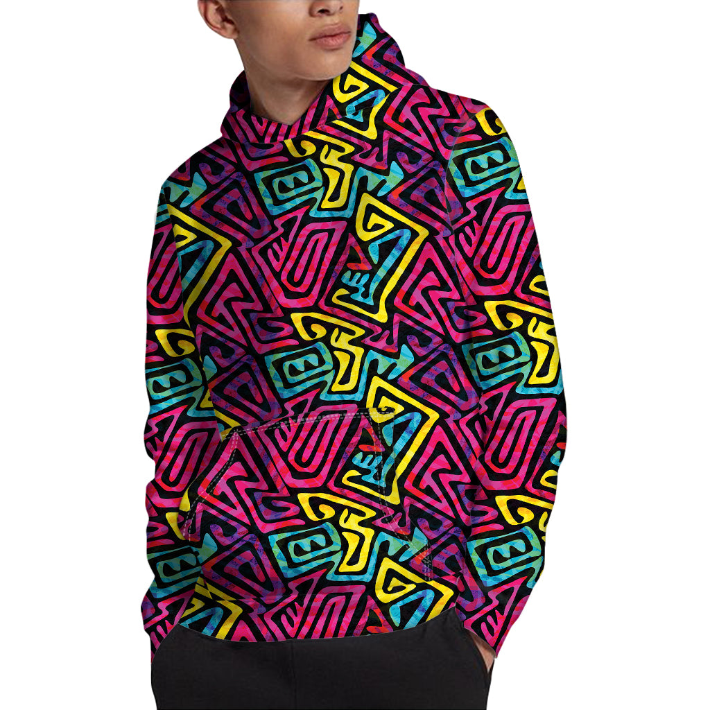 Psychedelic Funky Pattern Print Pullover Hoodie