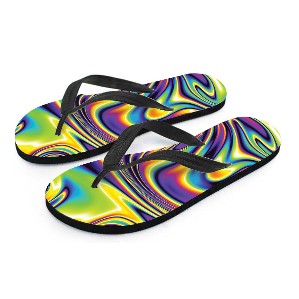 Psychedelic Gradient Print Flip Flops