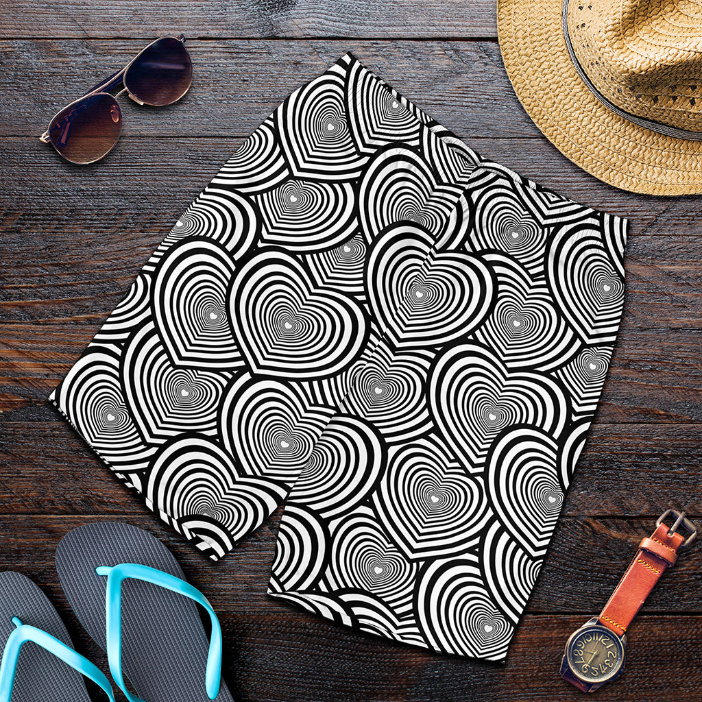 Psychedelic Heart Pattern Print Men's Shorts