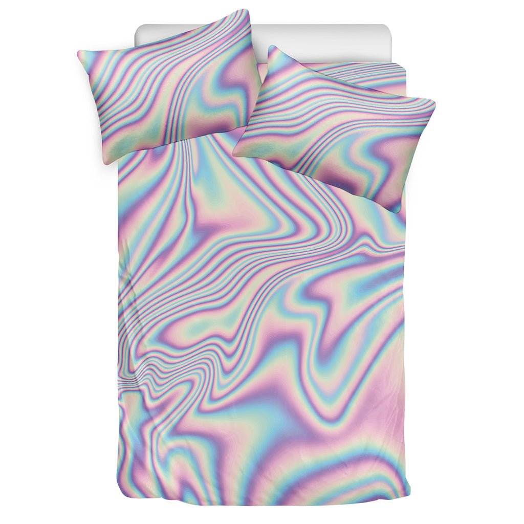 Psychedelic Holographic Print Duvet Cover Bedding Set