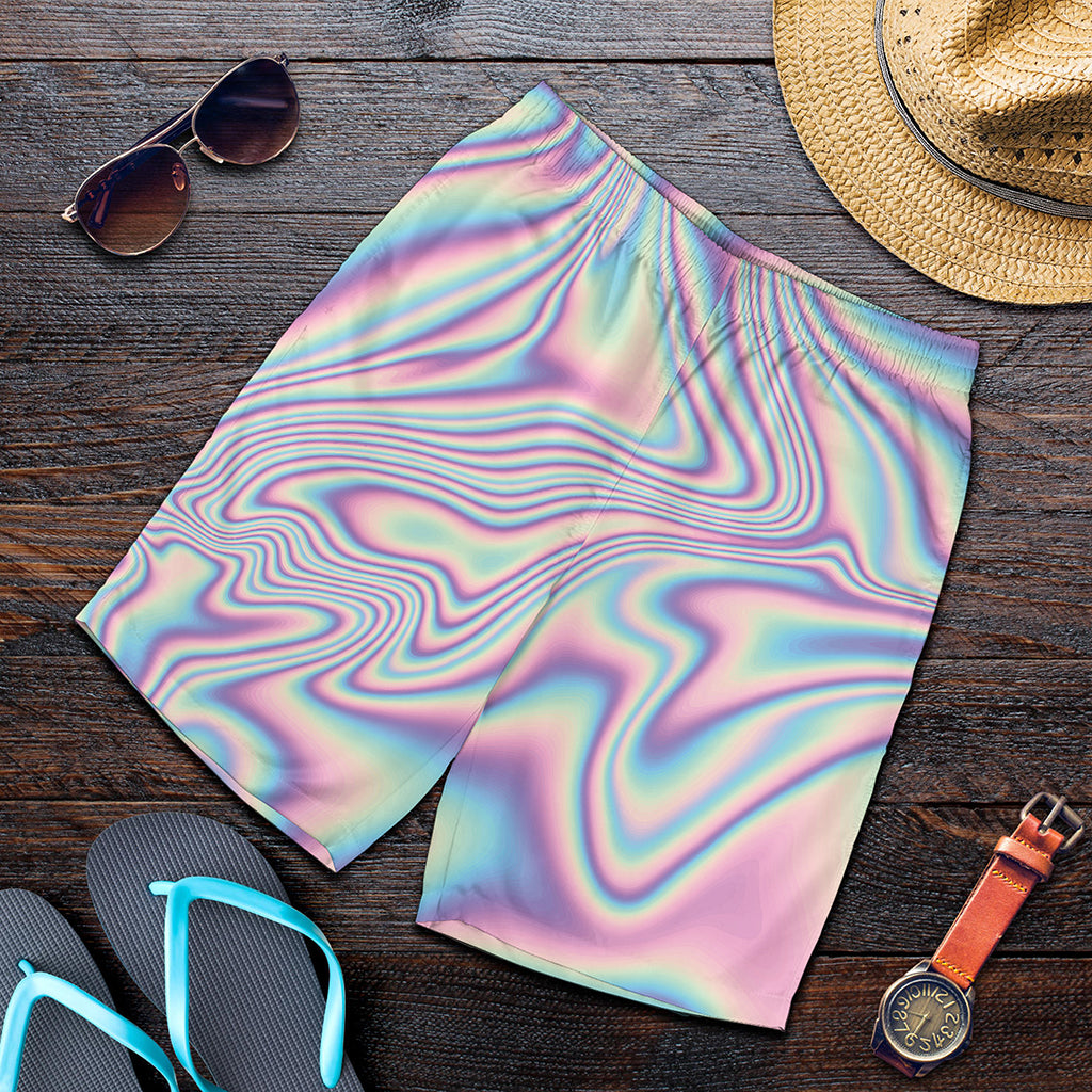 Psychedelic Holographic Print Men's Shorts
