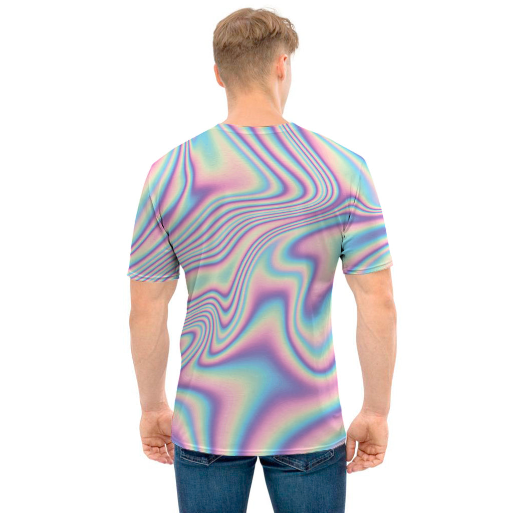 Psychedelic Holographic Print Men's T-Shirt