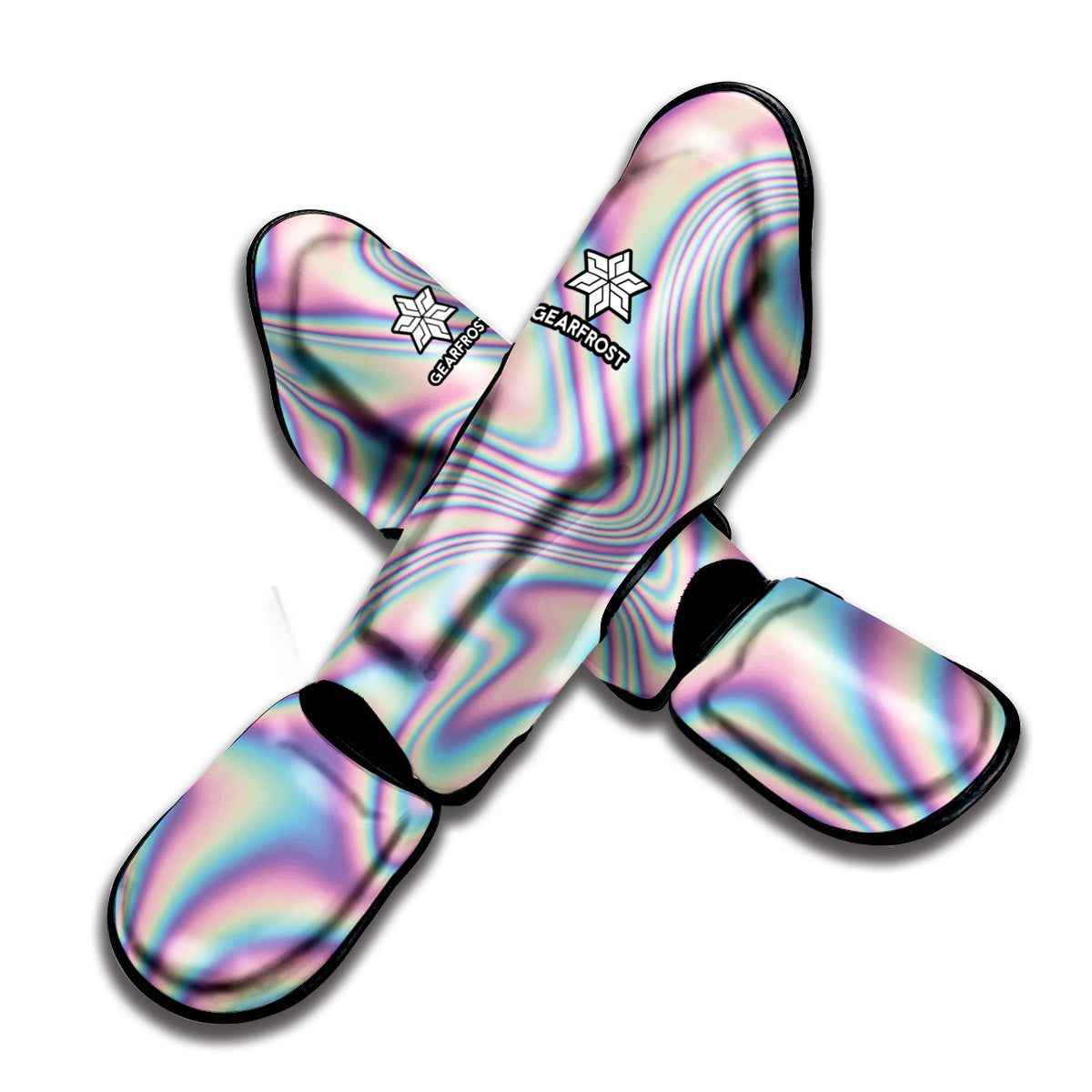 Psychedelic Holographic Print Muay Thai Shin Guard