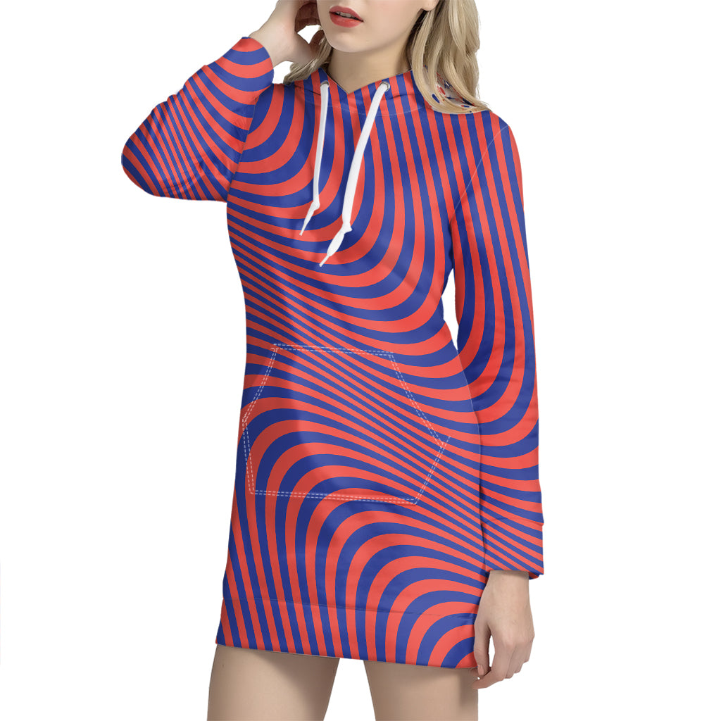 Psychedelic Illusion Print Hoodie Dress