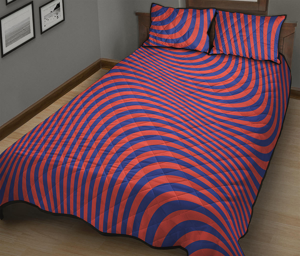 Psychedelic Illusion Print Quilt Bed Set