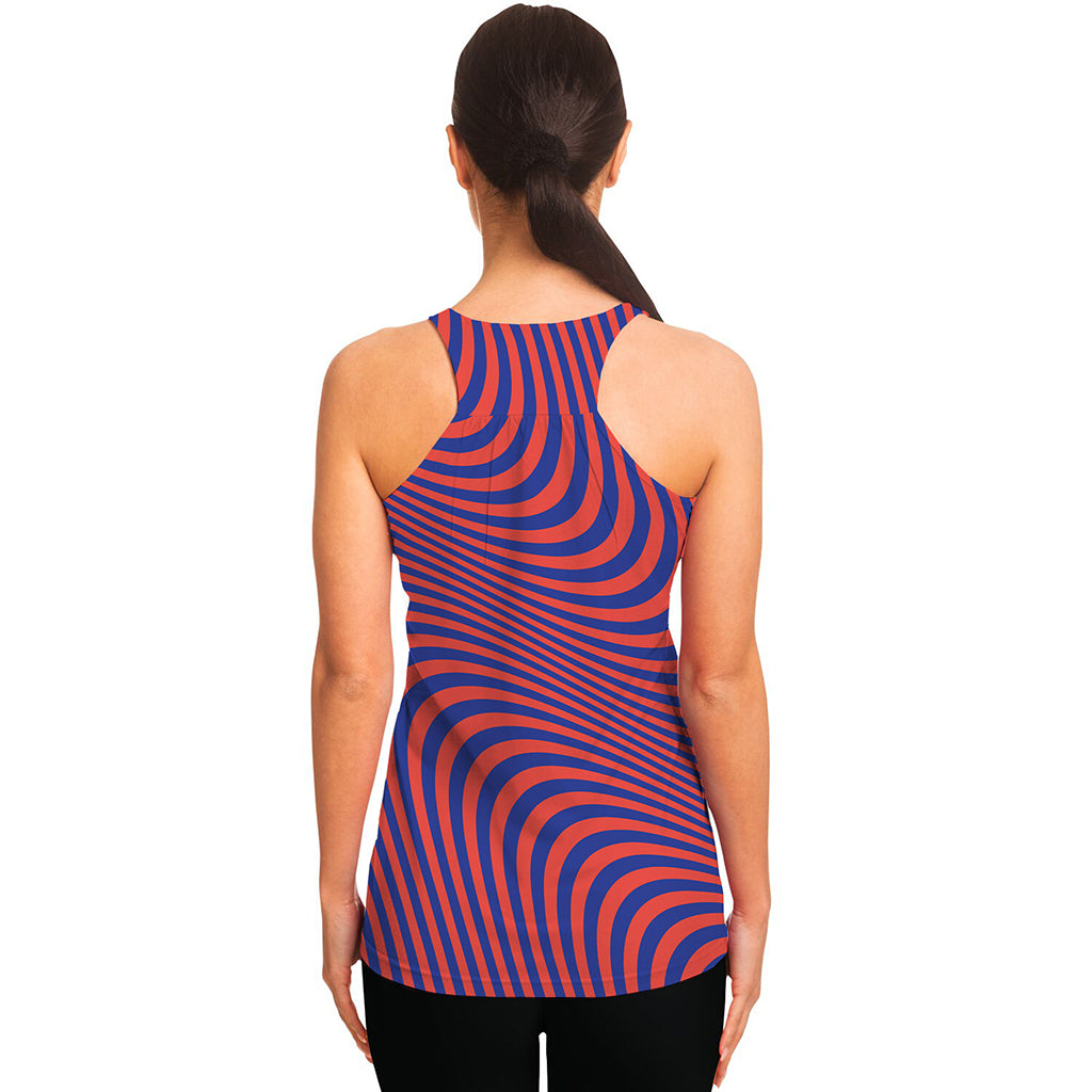 Psychedelic Illusion Print Women's Racerback Tank Top