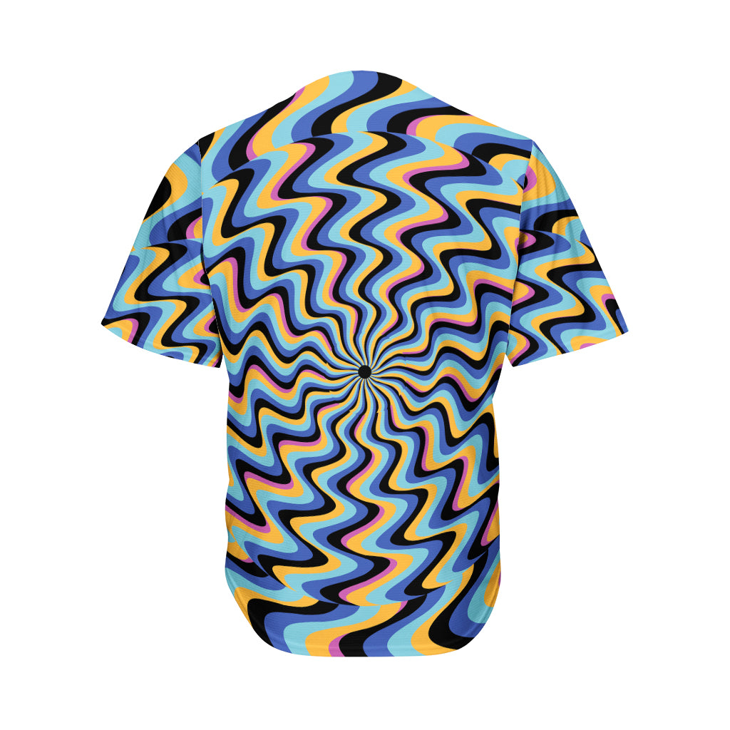 Psychedelic Illusory Motion Print Men's Baseball Jersey