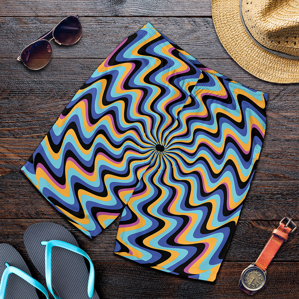 Psychedelic Illusory Motion Print Men's Shorts