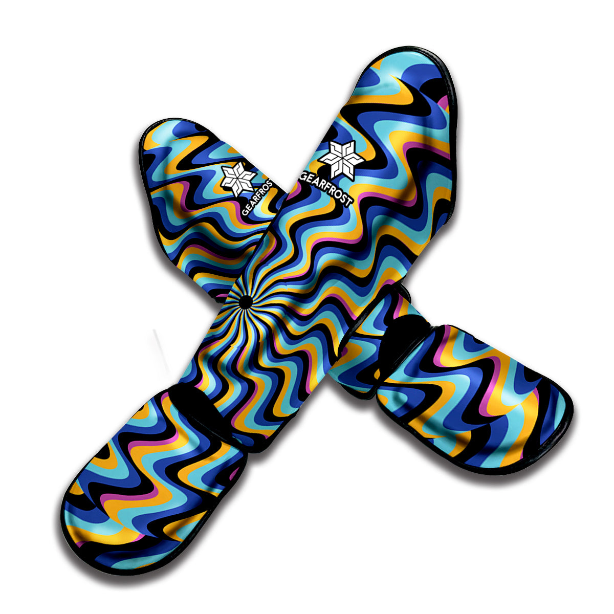 Psychedelic Illusory Motion Print Muay Thai Shin Guard