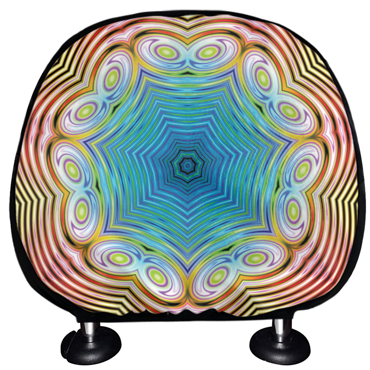 Psychedelic Kaleidoscope Print Car Headrest Covers