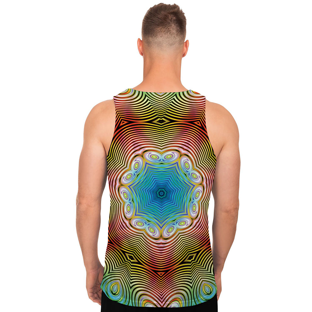 Psychedelic Kaleidoscope Print Men's Tank Top