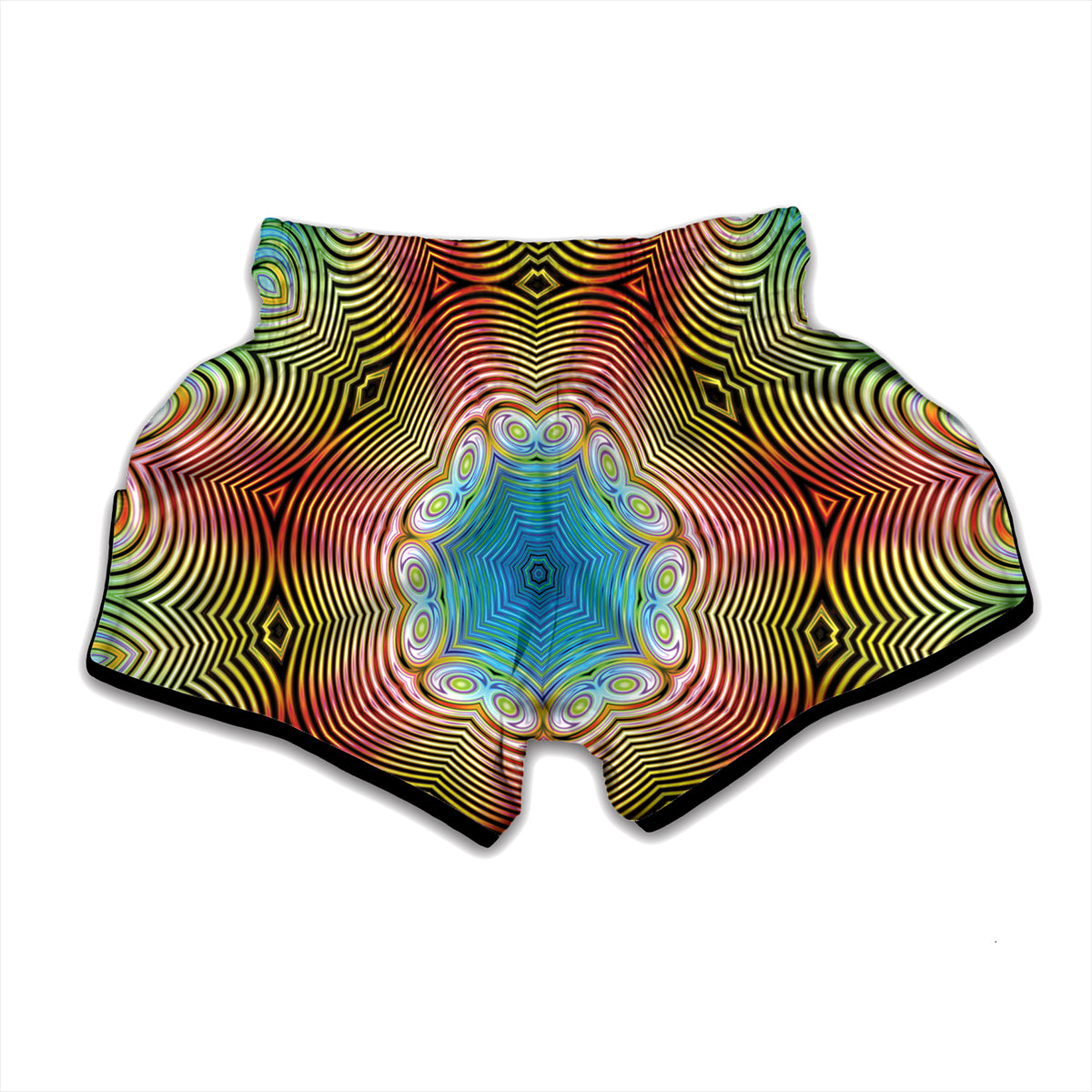 Psychedelic Kaleidoscope Print Muay Thai Boxing Shorts