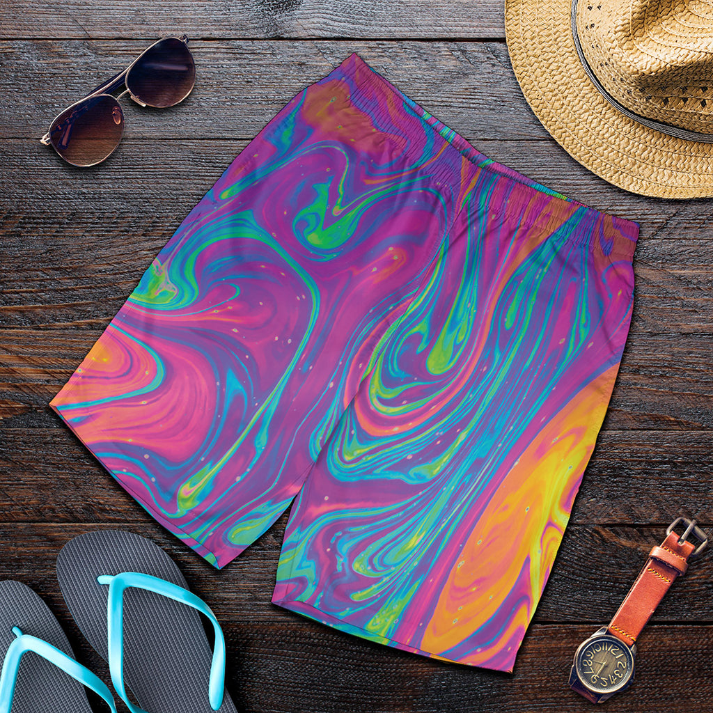 Psychedelic Liquid Print Men's Shorts