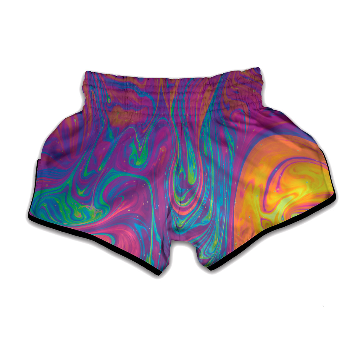 Psychedelic Liquid Print Muay Thai Boxing Shorts