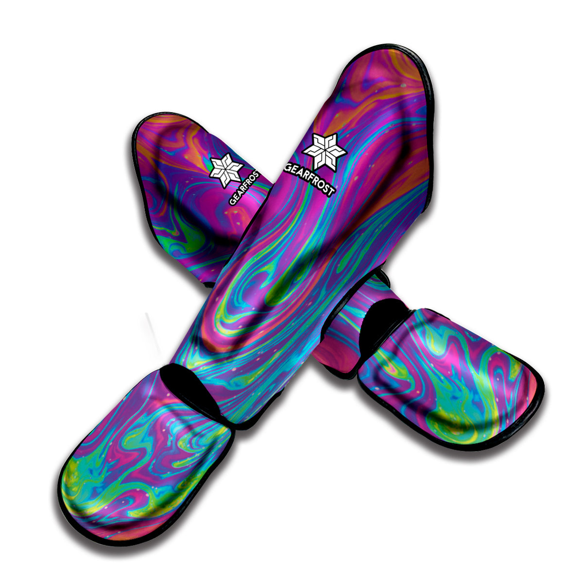 Psychedelic Liquid Print Muay Thai Shin Guard