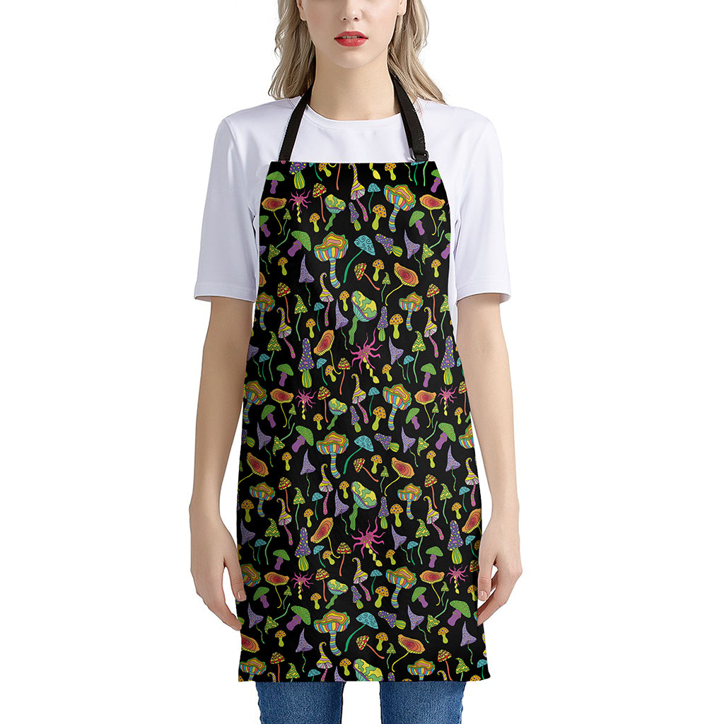 Psychedelic Mushroom Pattern Print Apron