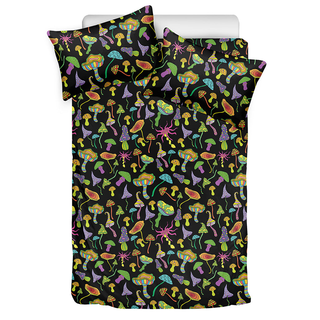 Psychedelic Mushroom Pattern Print Duvet Cover Bedding Set