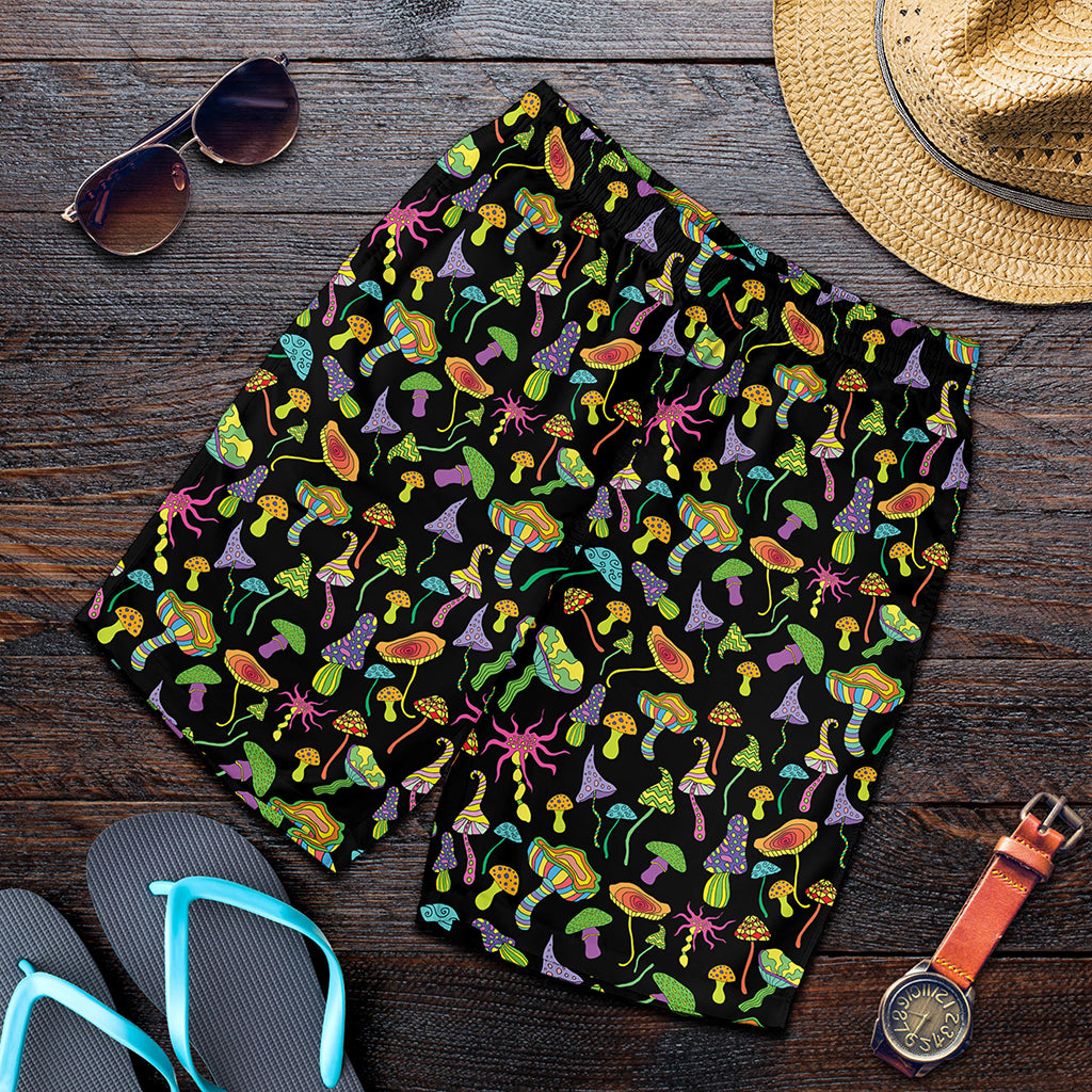 Psychedelic Mushroom Pattern Print Men's Shorts
