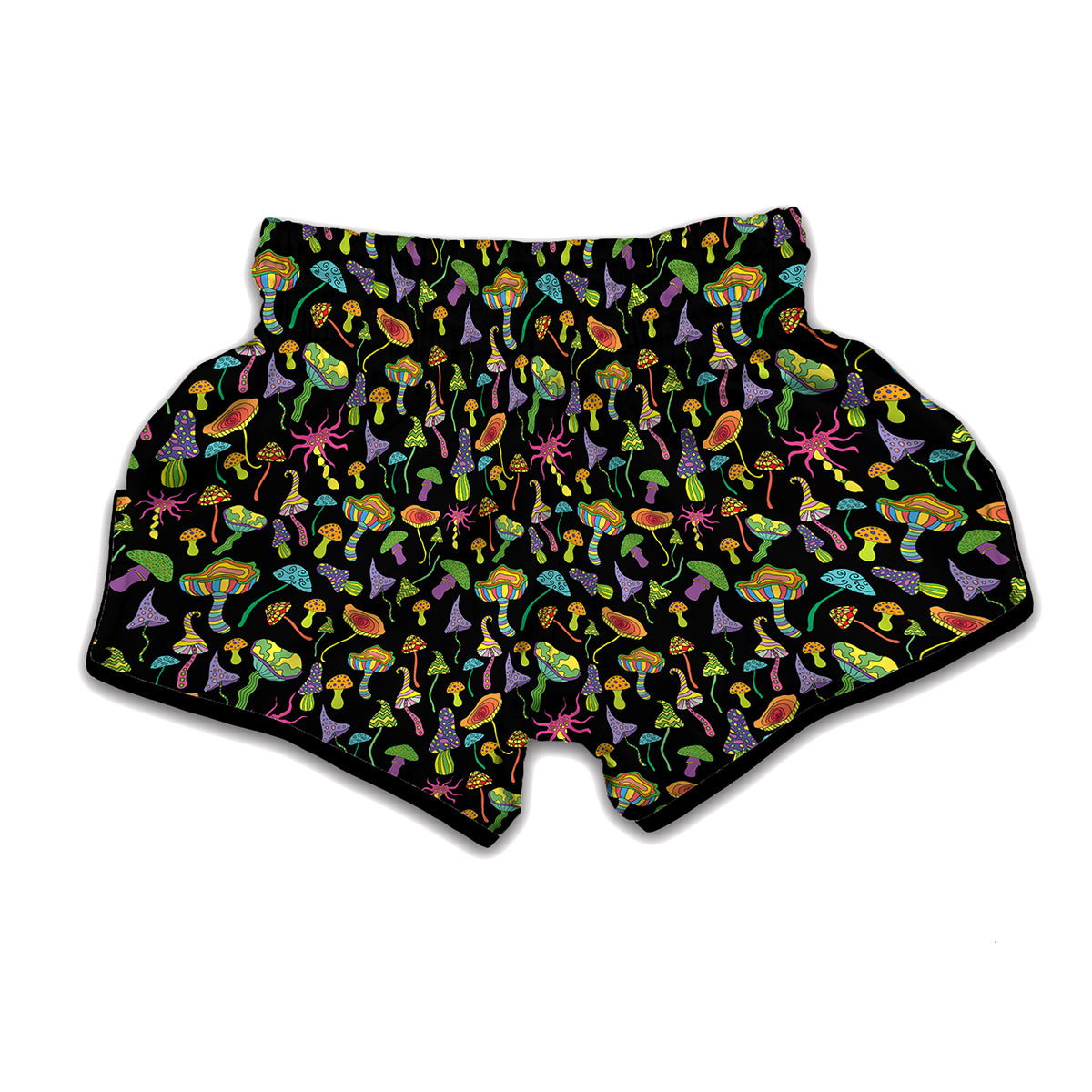 Psychedelic Mushroom Pattern Print Muay Thai Boxing Shorts