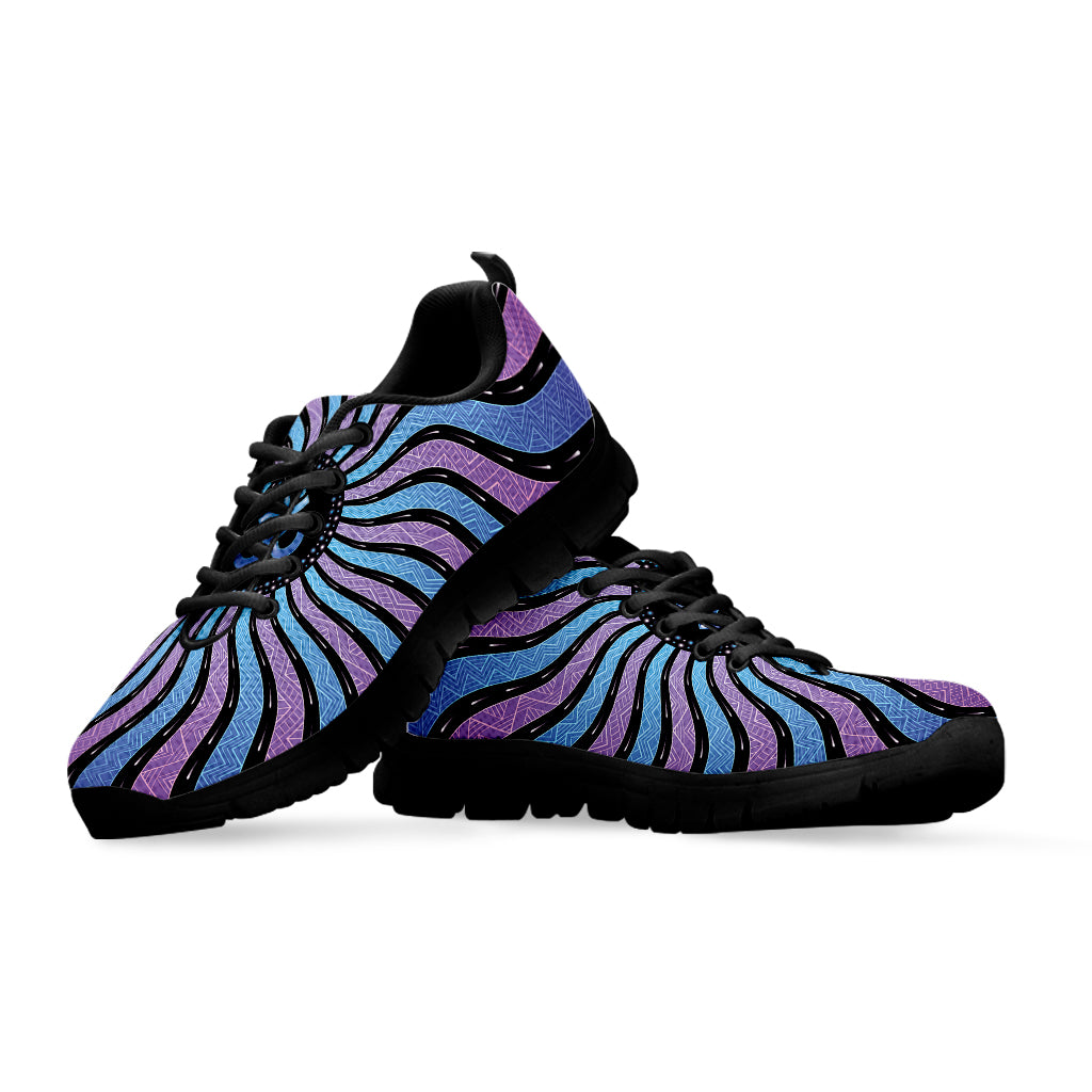 Psychedelic Om Print Black Sneakers