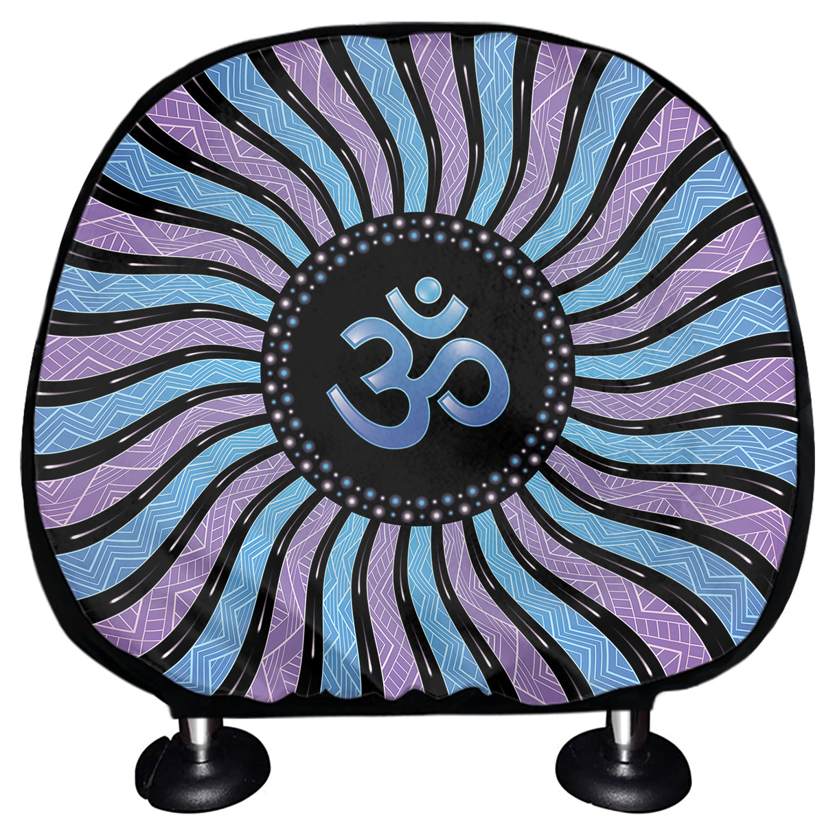 Psychedelic Om Print Car Headrest Covers