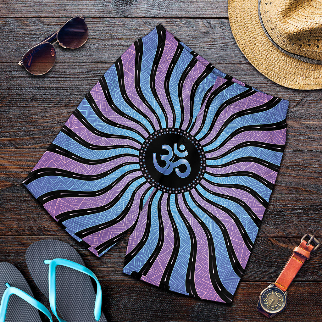 Psychedelic Om Print Men's Shorts