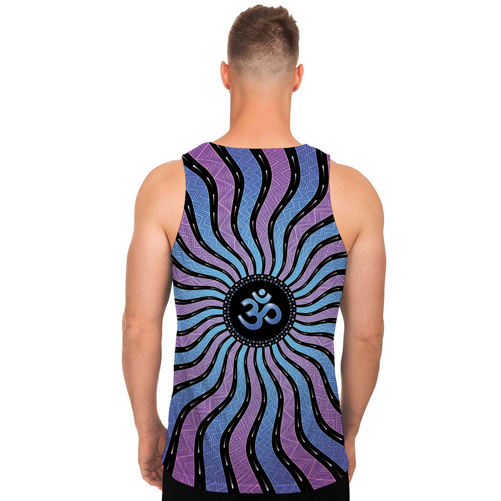 Psychedelic Om Print Men's Tank Top