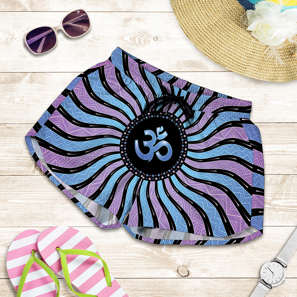Psychedelic Om Print Women's Shorts