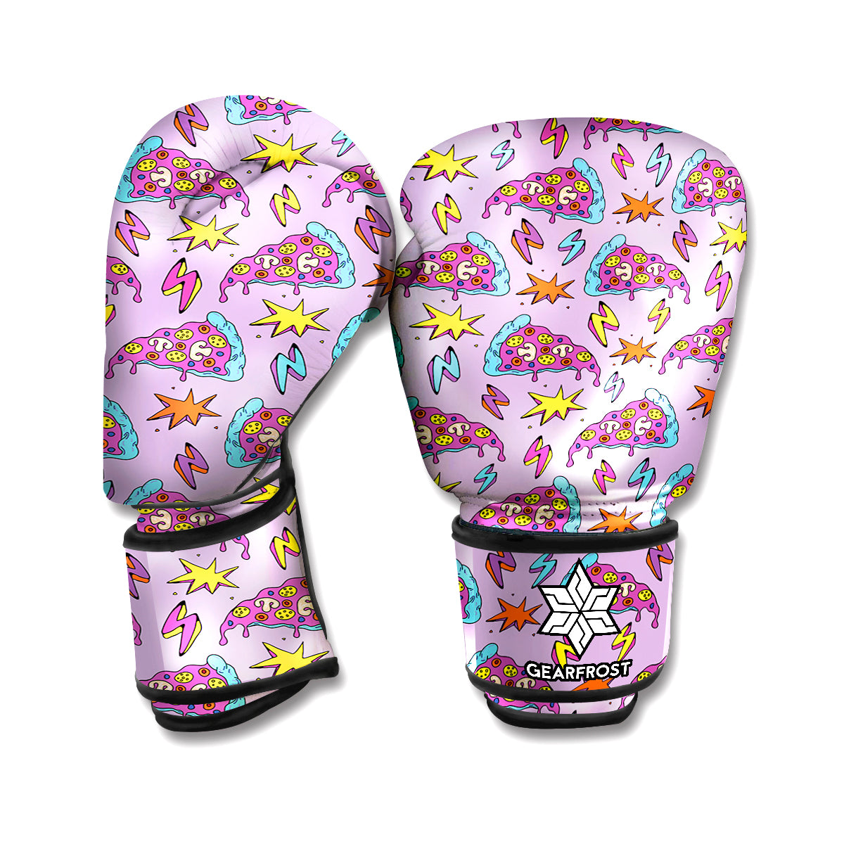Psychedelic Pizza Pattern Print Boxing Gloves