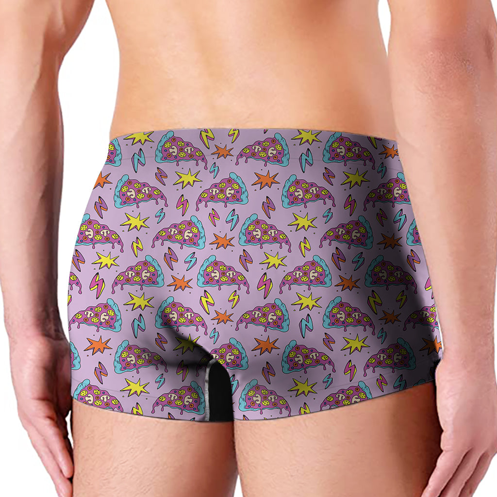 Psychedelic Pizza Pattern Print Men's Boxer Briefs