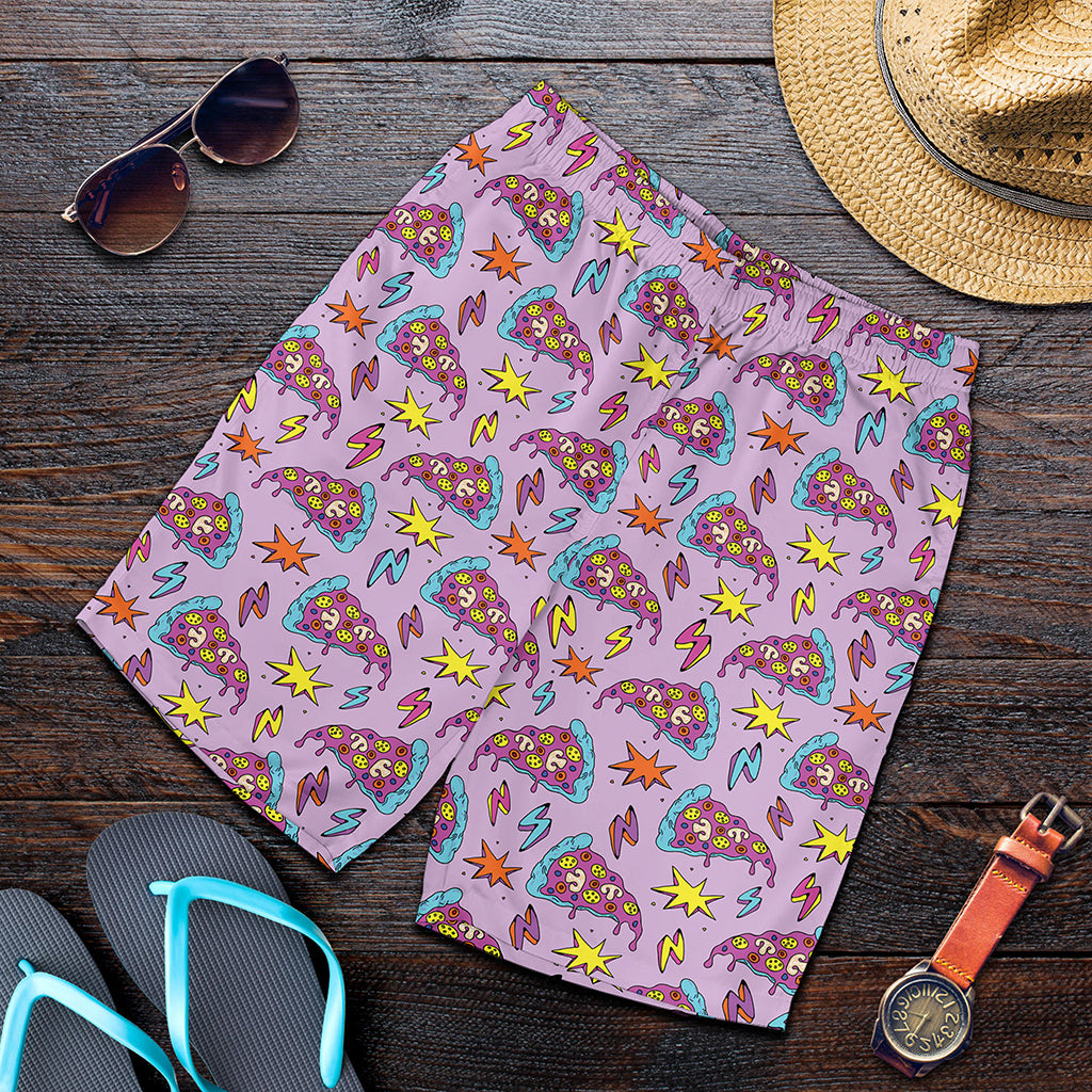Psychedelic Pizza Pattern Print Men's Shorts