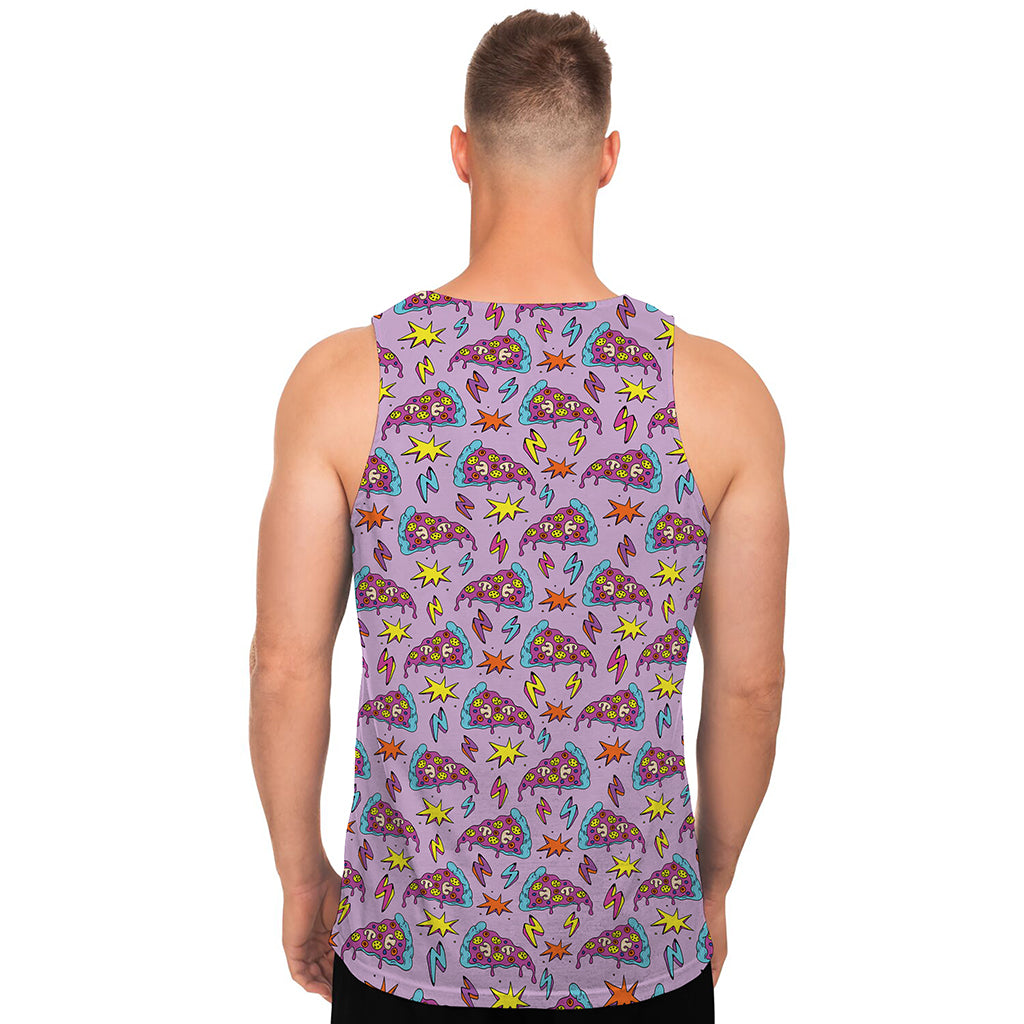 Psychedelic Pizza Pattern Print Men's Tank Top