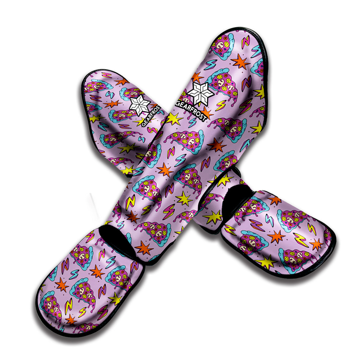 Psychedelic Pizza Pattern Print Muay Thai Shin Guard