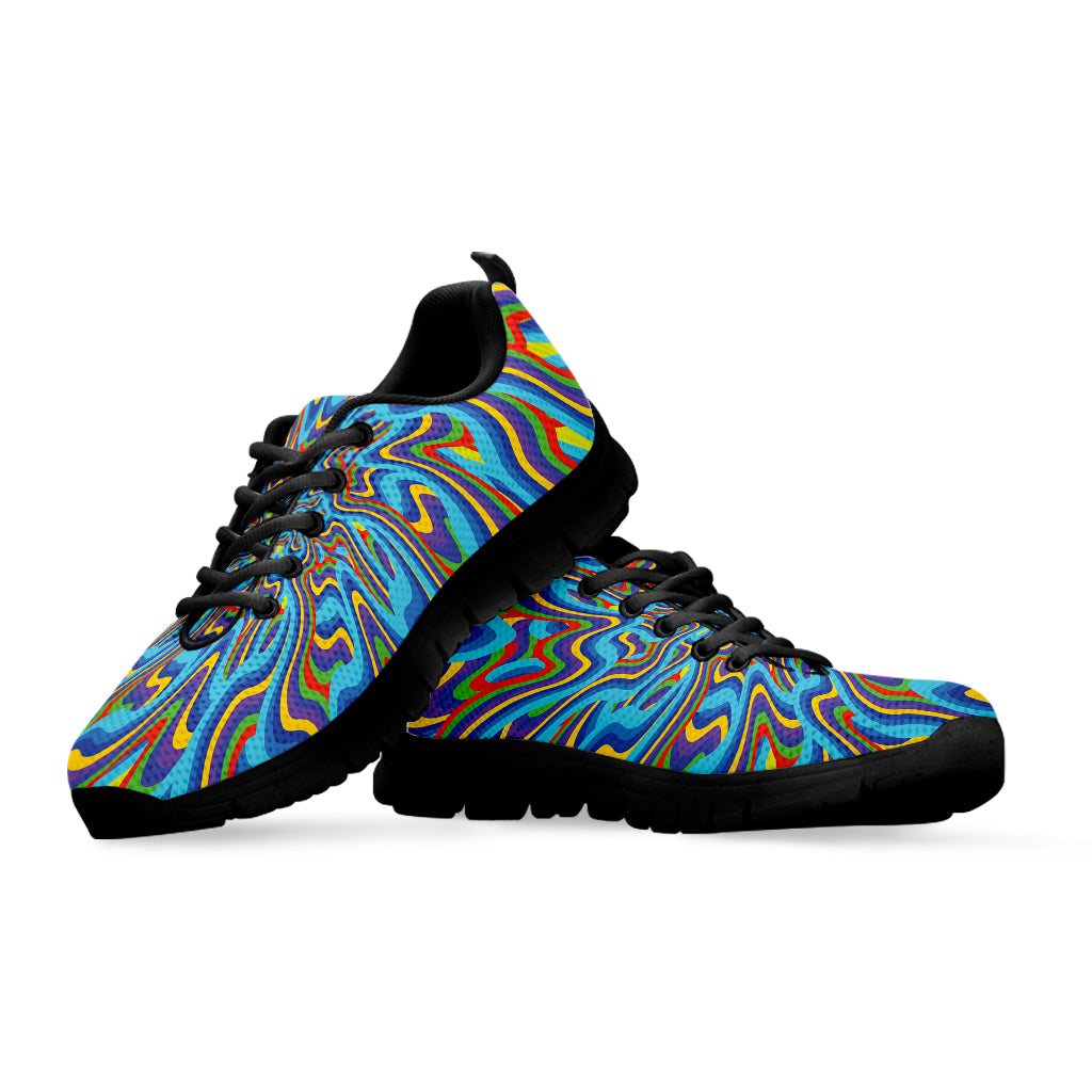 Psychedelic Print Black Sneakers
