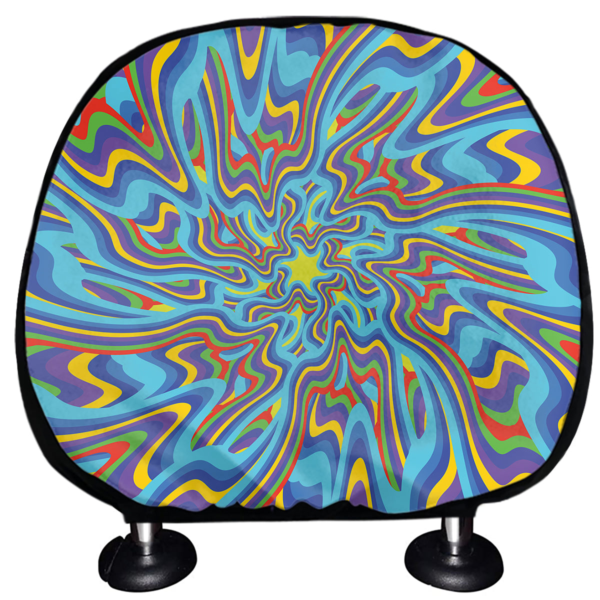 Psychedelic Print Car Headrest Covers