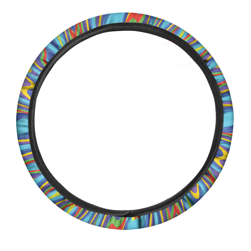 Psychedelic Print Car Steering Wheel Cover